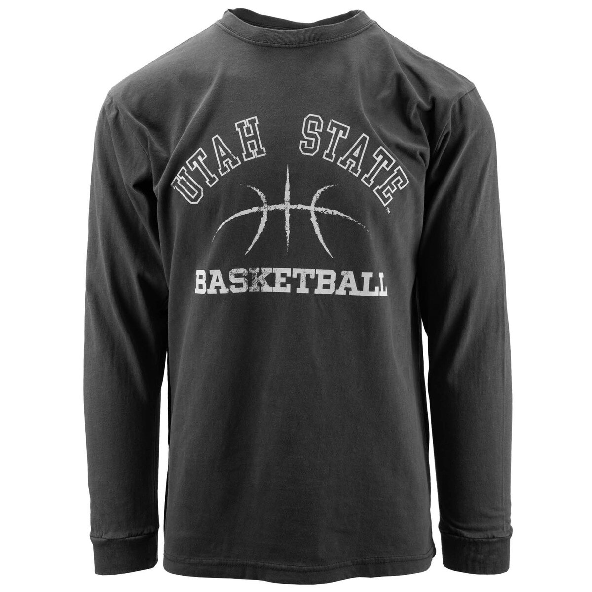 Utah State Basketball Distressed Long-Sleeve T-Shirt gray